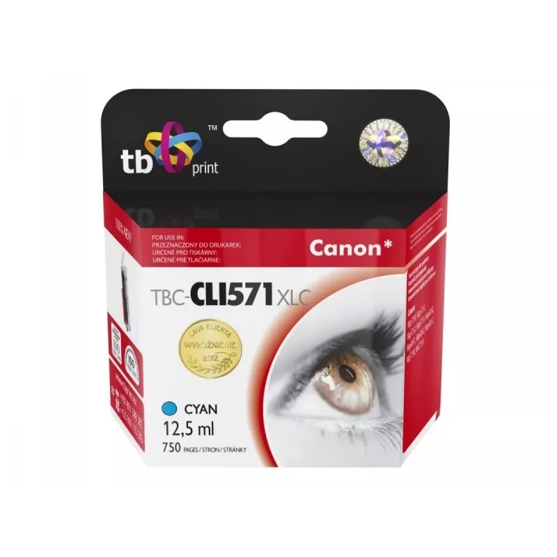 Rašalas, skirtas Canon CLI-571XL TBC-CLI571XLC CY, 100% naujas