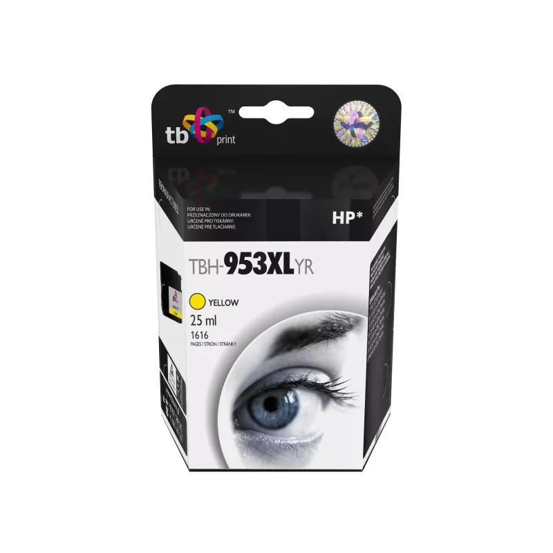 Ink skirta HP OJ 8710 AiO TBH-953XLYR Geltona refabrication
