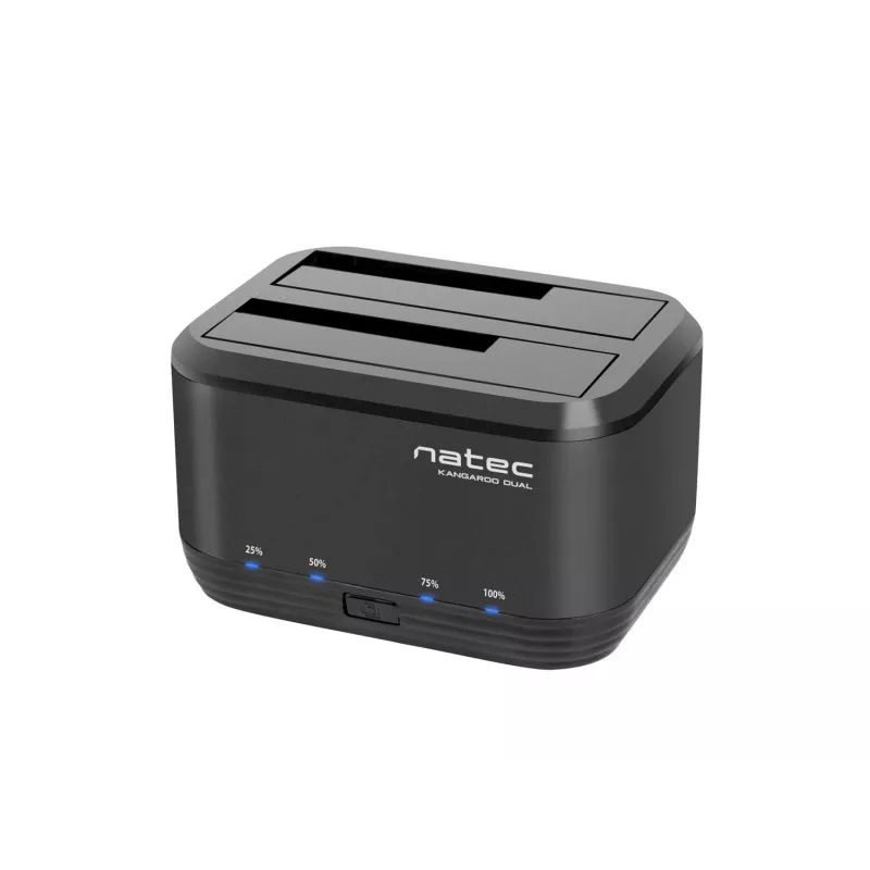 HDD prijungimo stotelė 2,5/3,5 USB 3.0 Natec Kangaroo Dual, klonavimo funkcija, maitinimo adapteris