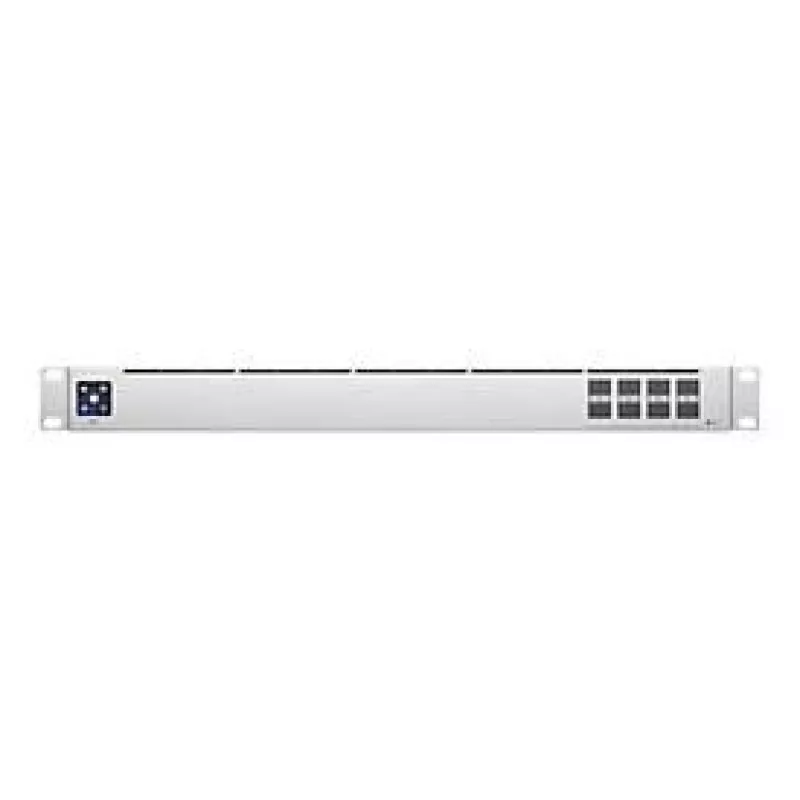 Valdomas L2 tinklo jungiklis UBIQUITI USW-Aggregation — 8 SFP+ lizdai, 10G palaikymas, be ventiliatoriaus, 1U stelažui, sidabrinis