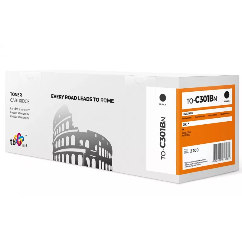 Toner TB Suderinama su OKI C301 to-C301BN BK