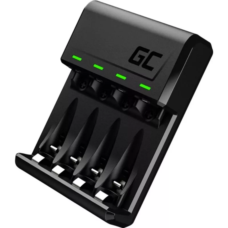 Baterijų įkroviklis Green Cell GC VitalCharger USB, 4 lizdų, AA/AAA, maitinamas USB, juodas