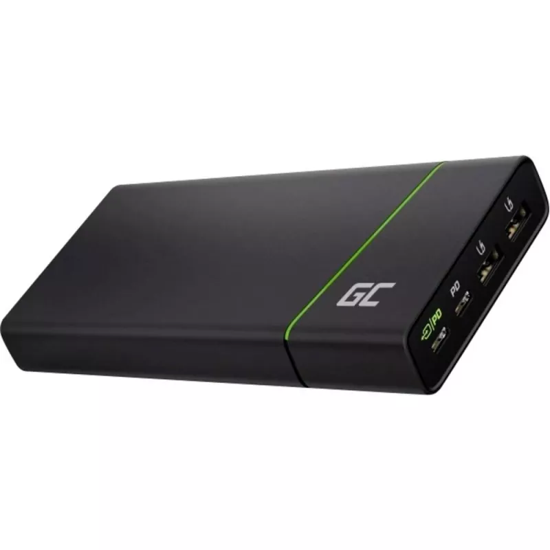 Nešiojama baterija „Green Cell PowerPlay Ultra“ 26800 mAh, 128 W išvestis, „Quick Charge 3.0“, 2× USB‑C, 2× USB‑A, grafitas