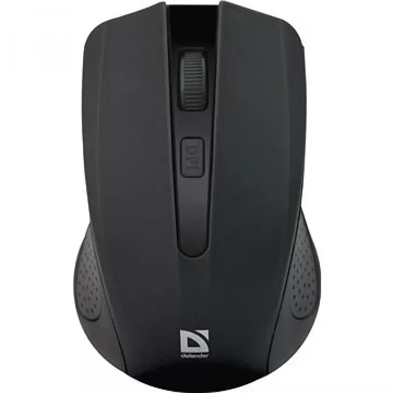 Belaidė RF pelė DEFENDER Accura MM-935 — optinė 1600 DPI, abiem rankoms tinkama, 3 mygtukai, USB imtuvas, juoda