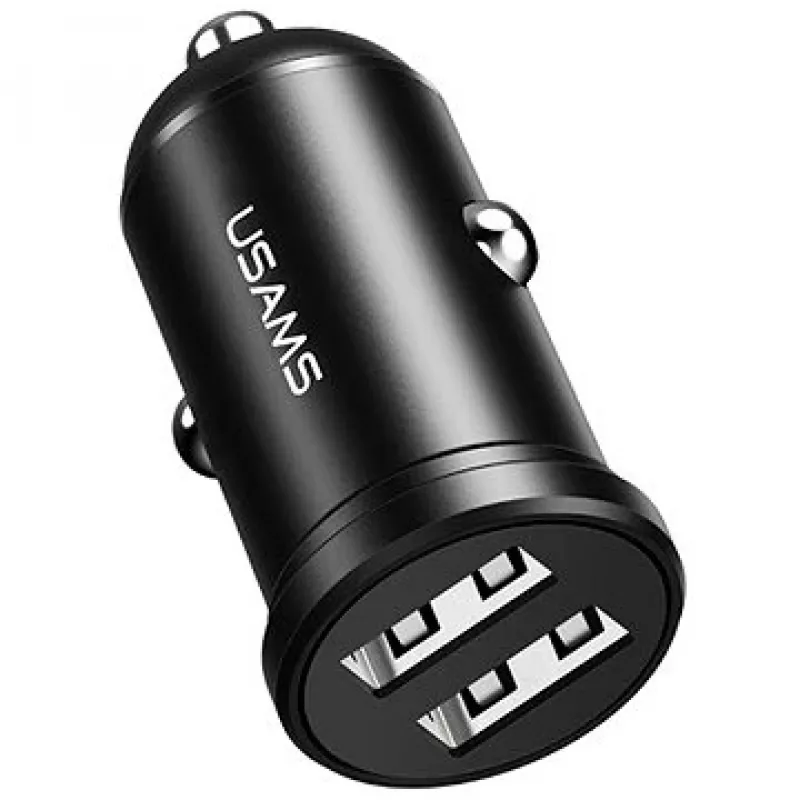 Automobilinis kroviklis usams USA000867 — dvigubas USB 2×2,4 A, juodas