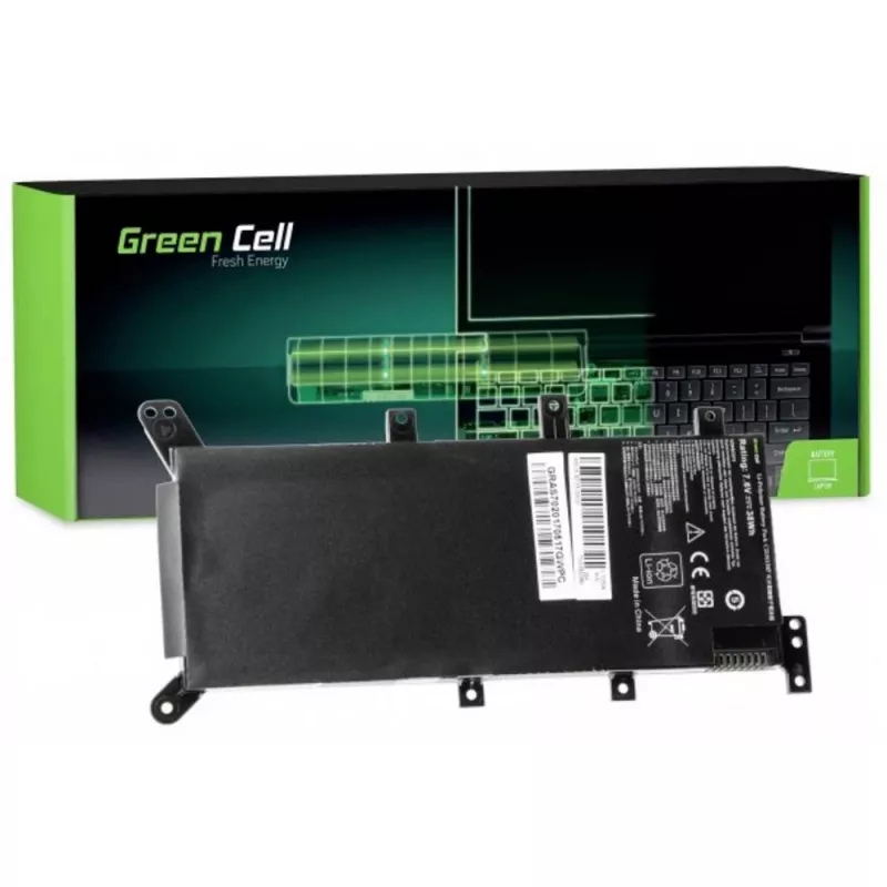 Green Cell nešiojamojo kompiuterio baterija, skirta ASUS A555 F555 K555 R556 X555, LiPo 4000 mAh, 7,6 V, 4 elementai, juoda