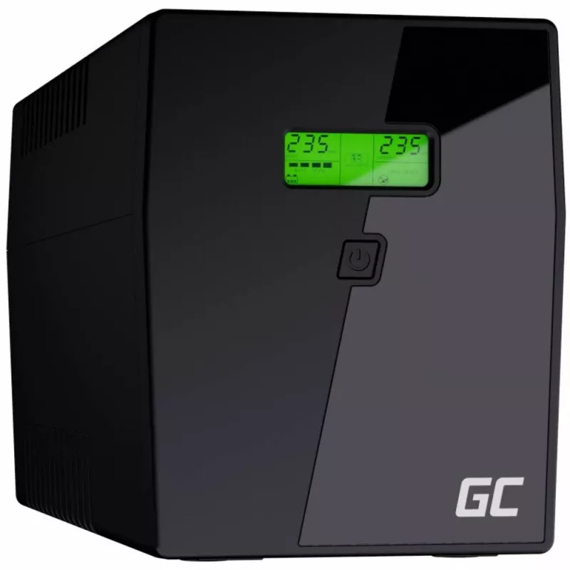 Nepertraukiamo maitinimo šaltinis Green Cell UPS05 — linijinės interaktyvus 2 kVA / 1200 W, 5x F tipo lizdai, LCD, USB, RJ-45