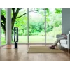 Dyson Cool AM07 durų skambučio aušinimo ventiliatorius, stovintis ant grindų, sidabrinis baltas