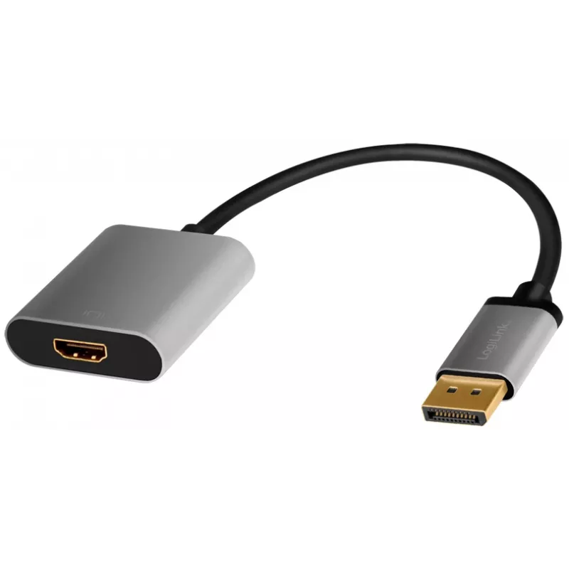 LogiLink CDA0108 video kabelio adapteris 0,15 m DisplayPort HDMI juoda pilka