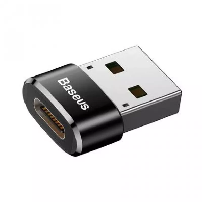 Baseus USB kištukas į Type-C lizdą adapterio keitiklis juodas