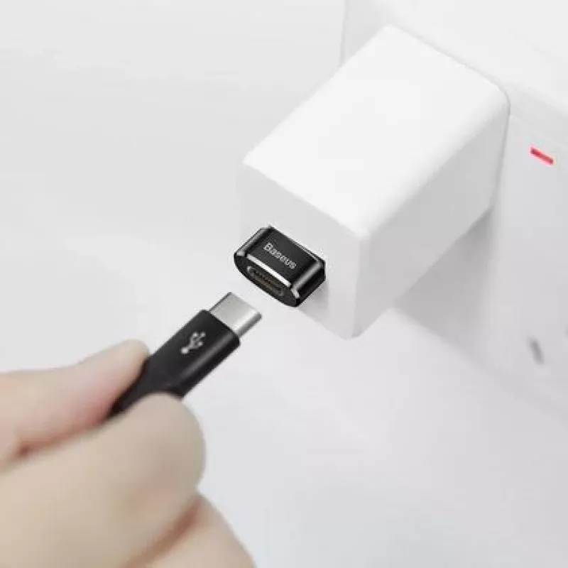 Baseus USB kištukas į Type-C lizdą adapterio keitiklis juodas