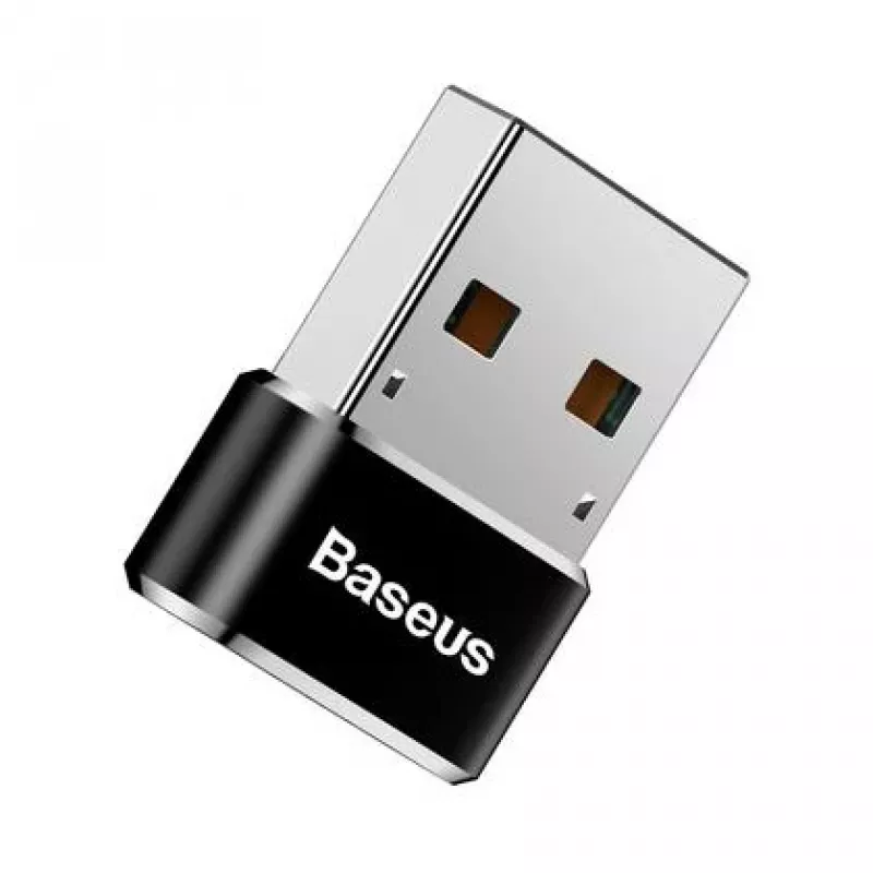 Baseus USB kištukas į Type-C lizdą adapterio keitiklis juodas