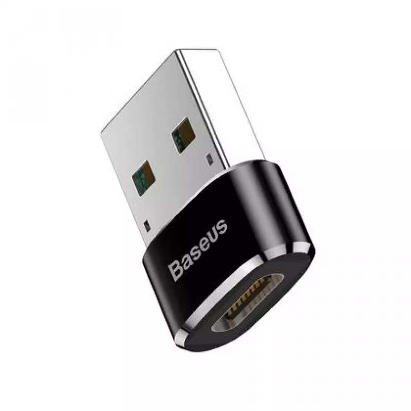 Baseus USB kištukas į Type-C lizdą adapterio keitiklis juodas