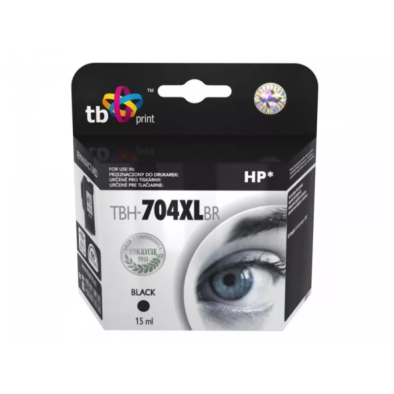 Ink skirta HP DJ IA 2060 Juoda perdirbta XL TBH-704XLBR (HP No. 704 CN692AE)