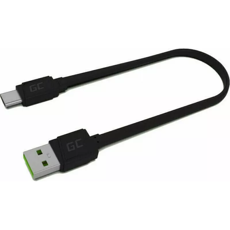 USB A į USB C kabelis Green Cell KABGC03 — 0,25 m, juodas, 480 Mbit/s