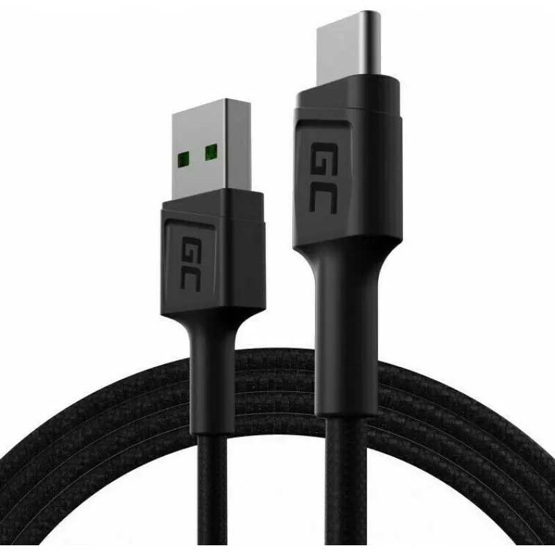 USB kabelis Green Cell KABGC22 USB 2.0 1,2 m USB A USB C Juodas