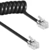 Spiralinis kabelis RJ10/4P4C/2m/juodas