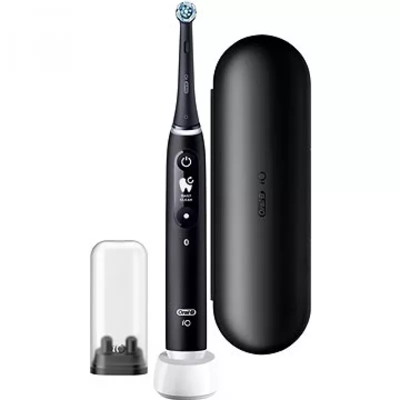 Oral B IO6 elektrinis dantų šepetėlis su dėklu, juodasis oniksas