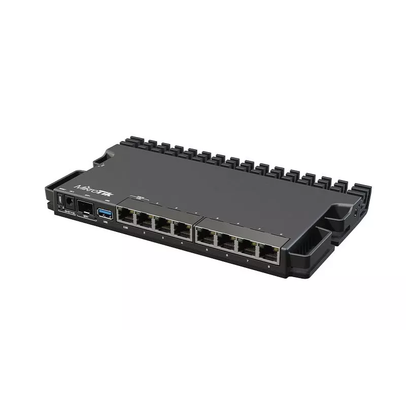 Laidinis maršrutizatorius MikroTik RB5009UG+S+IN — 1x RJ-45, 7x Gigabit variniai, 1x SFP+, PoE, DC, 2.5GbE sąsaja, juodas