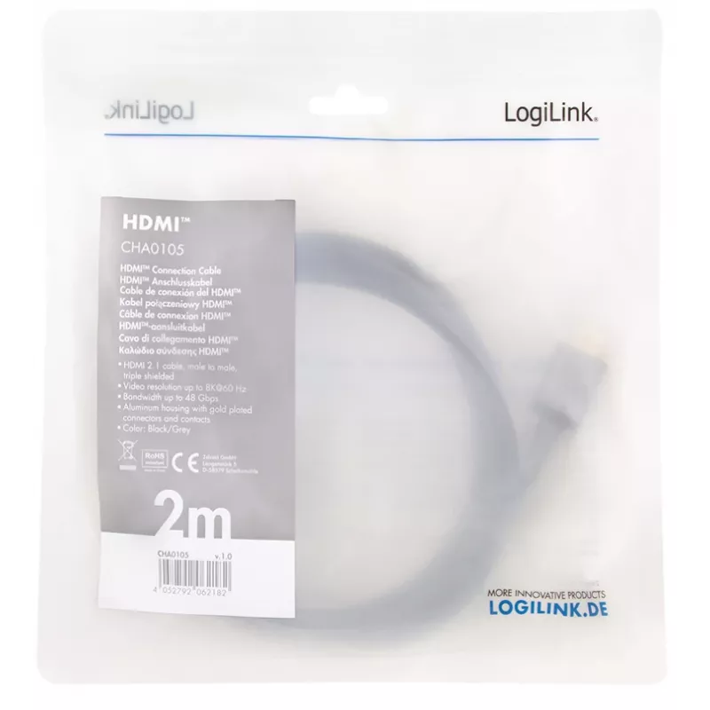 HDMI laidas LogiLink CHA0105 2m