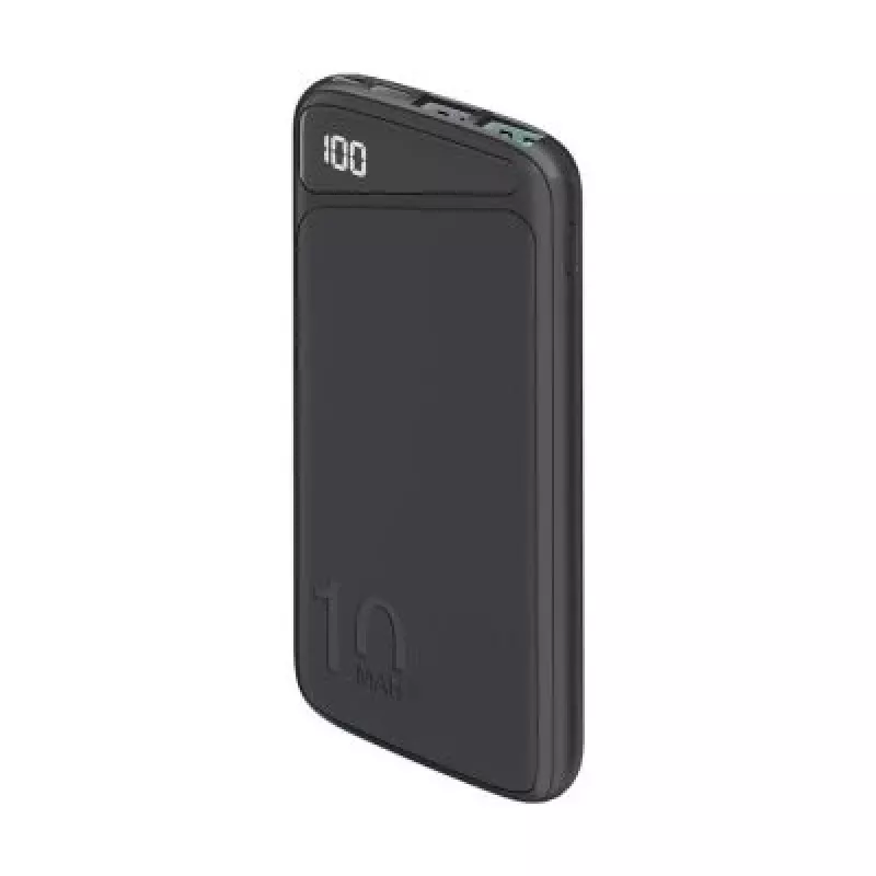 Greitojo įkrovimo powerbankas 10 000 mAh (juodas, USB-C PD, QC 3.0, 10 000 mAh)