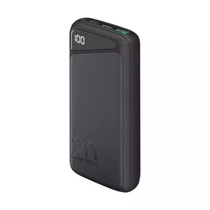 Greito įkrovimo išorinė baterija 20.000 mAh (juoda, PD, Quick Charge 3.0, Super Charge)