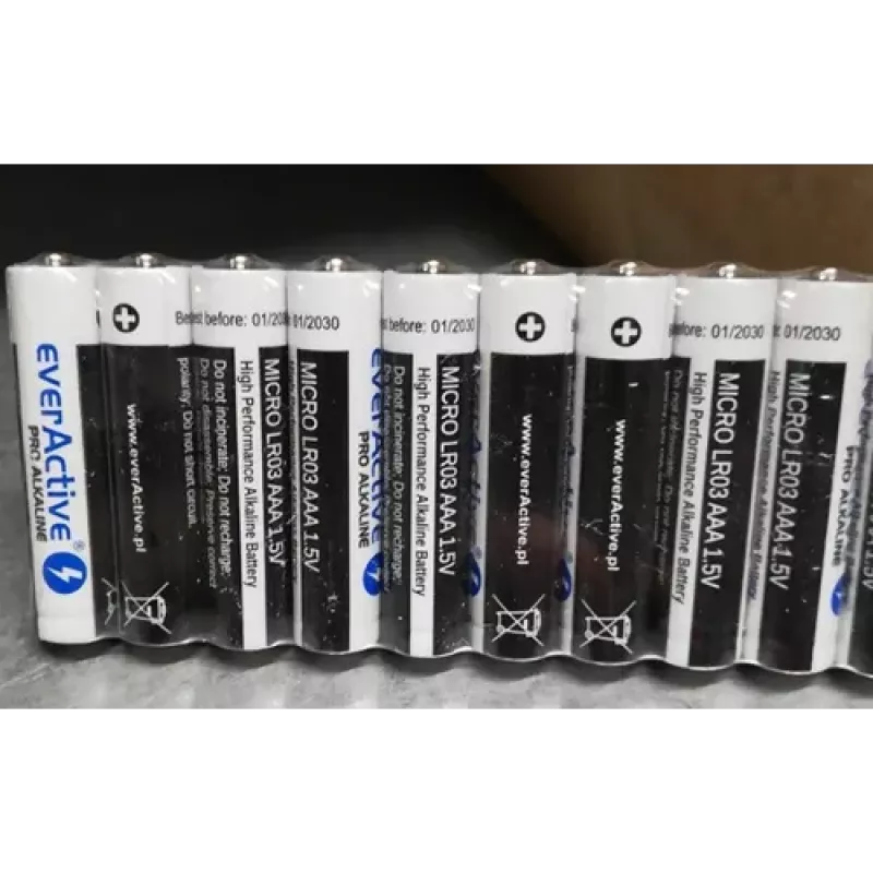 Vienkartinė šarminė baterija everActive LR0310PAK AAA 1,5V 1250mAh, pakuotėje 10 vnt.