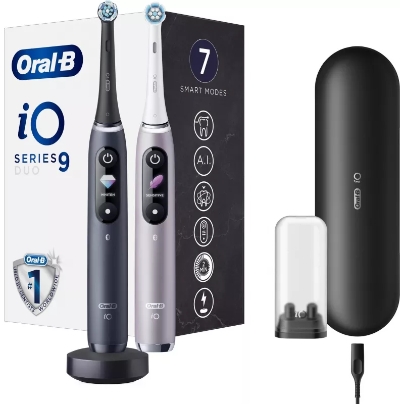 Dantų šepetėlis Oral-B iO Series 9 Duo 2 vnt. Juoda Onyx/Rose Quartz