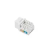 Keystone modulis LANBERG KSU6-1090, Cat6 U/UTP plokščias, RJ-45 vyriškas į LSA moterišką, AWG 22/26, 14.5×16.1 mm, baltas