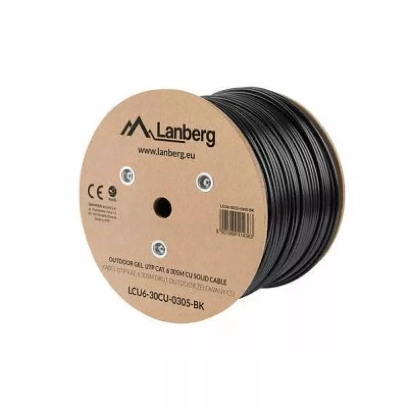 Lanberg LCU6-30CU-0305-BK tinklo kabelis juodas 305 m Cat.6 U/UTP (UTP) lauko