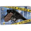 Metalinis žaislinis policijos revolveris Gonher 8 šūvių, metalinė konstrukcija, modelis 258441