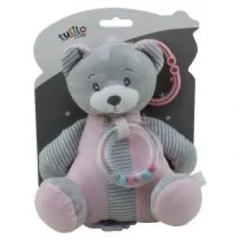 Muzikinė žaislų dėžutė TULILO 9109 Rožinis meškiukas 18 cm - prisukamas muzikinis žaislas