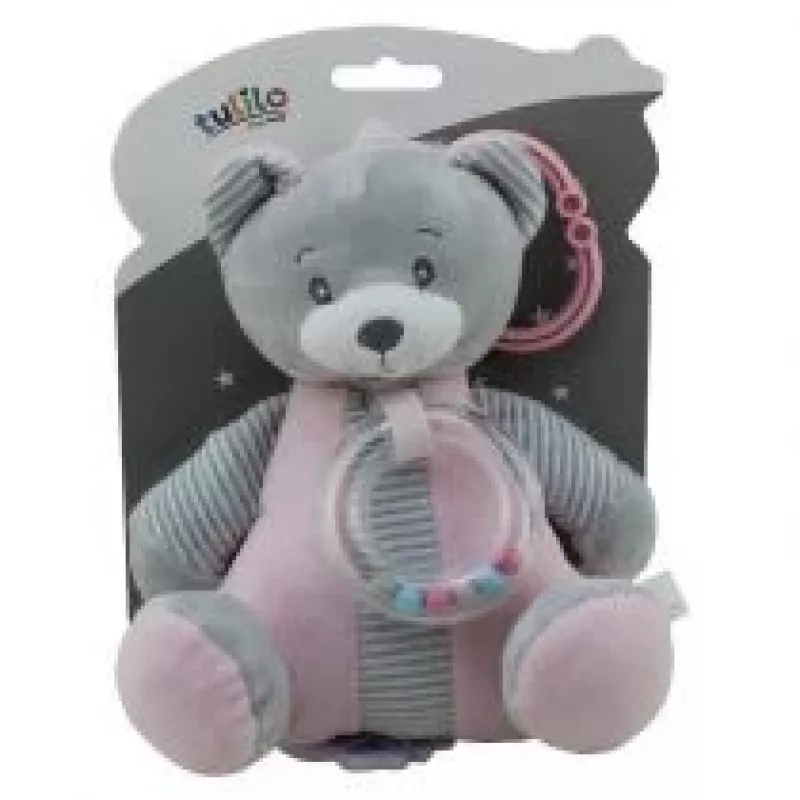 Muzikinė žaislų dėžutė TULILO 9109 Rožinis meškiukas 18 cm - prisukamas muzikinis žaislas