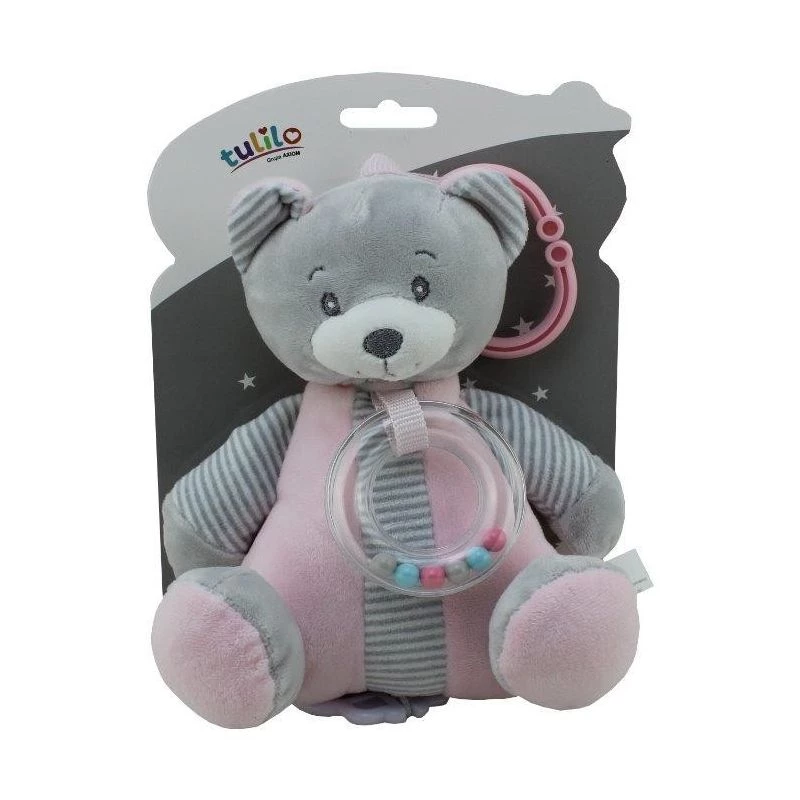 Muzikinė žaislų dėžutė TULILO 9109 Rožinis meškiukas 18 cm - prisukamas muzikinis žaislas