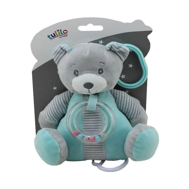Muzikinė dėžutė TULILO Mint meškiukas 18 cm — mechaninis muzikinis žaisliukas, 18 cm aukščio