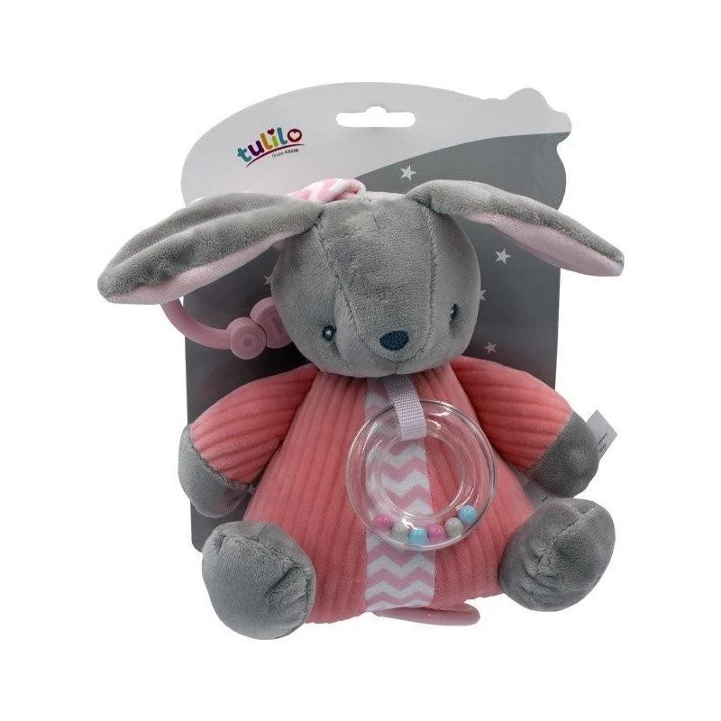 Muzikinė dėžutė TULILO Bunny 9115, pliušinis muzikinis žaislas, 18 cm aukščio