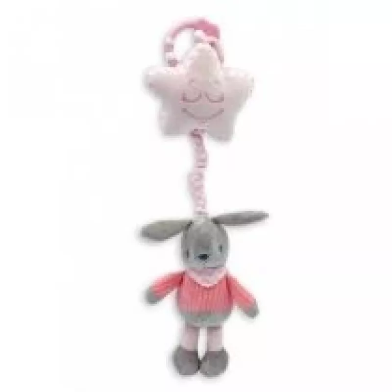 Pliušinė muzikinė dėžutė TULILO Rabbit 38 cm modelis 9026 — muzikinis žaislas triušis, 38 cm