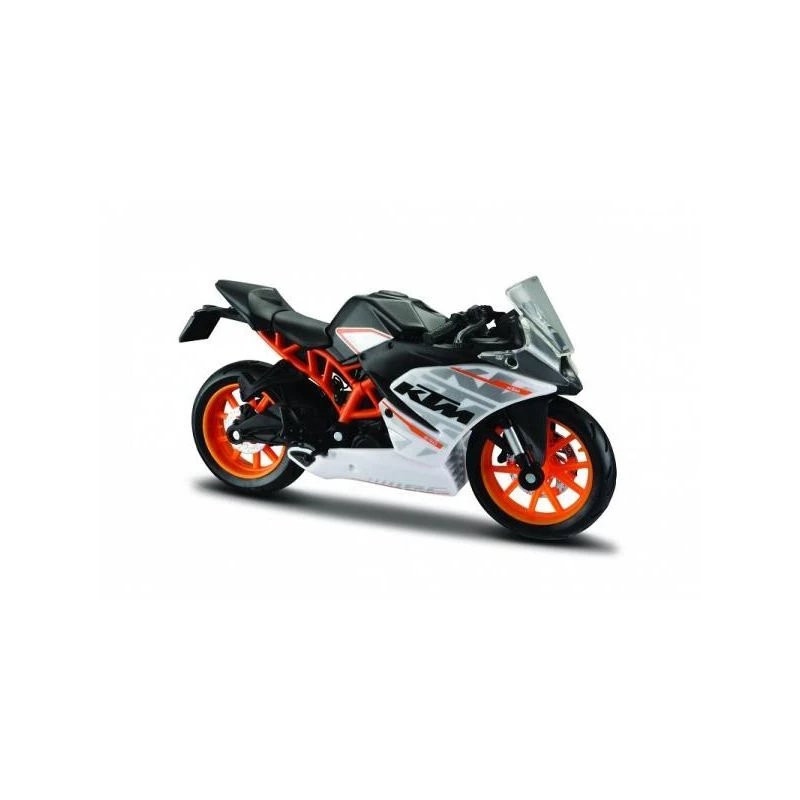 Metalinis Maisto motociklo modelis KTM RC390 masteliu 1:18 su demonstravimo stovu