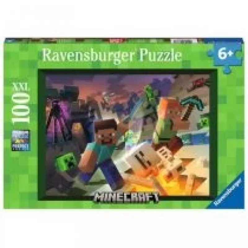 Dėlionė Ravensburger Minecraft 100 vnt. Video žaidimas