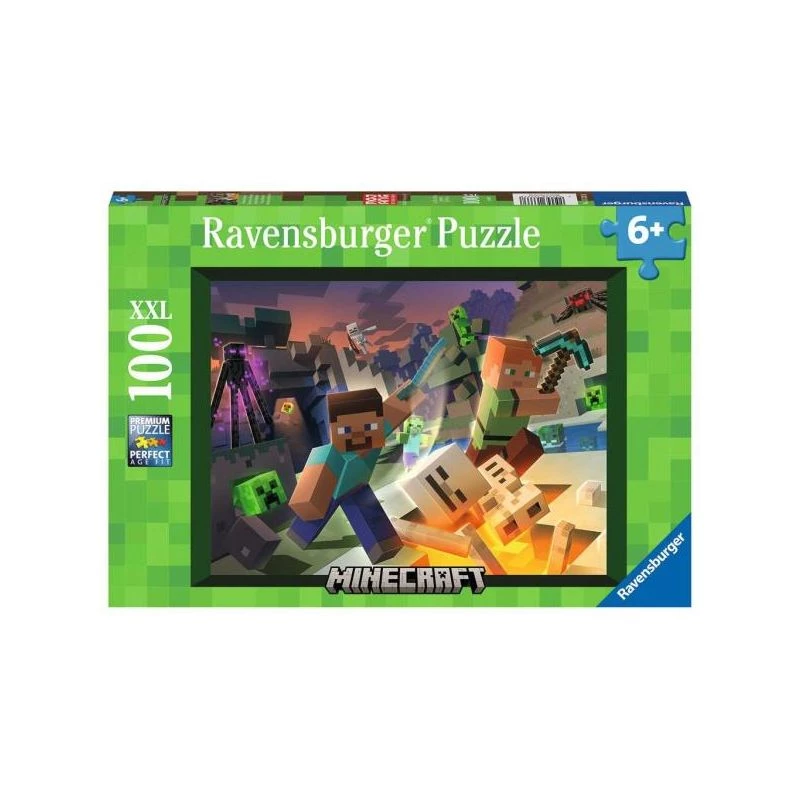 Dėlionė Ravensburger Minecraft 100 vnt. Video žaidimas