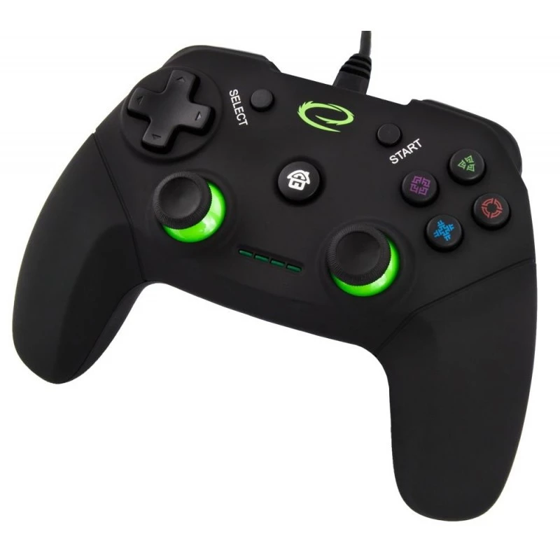 Žaidimų pultelis ESPERANZA EGG110K laidinis USB su vibracija, 12 mygtukų, 1,5 m laidas – PC ir PS3