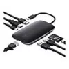 Nešiojamojo kompiuterio dokas AUKEY CB-C71 — 3x USB‑C (USB 3.2 Gen1), HDMI, RJ‑45, MicroSD, USB PD 100 W, 0,15 m kabelis, juodas