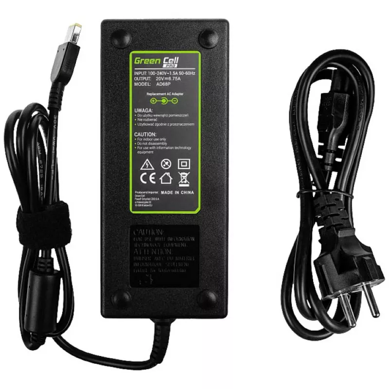 Maitinimo adapteris Green Cell AD68P 135 W AC-to-DC 20 V 6.75 A Vidinis Juodas