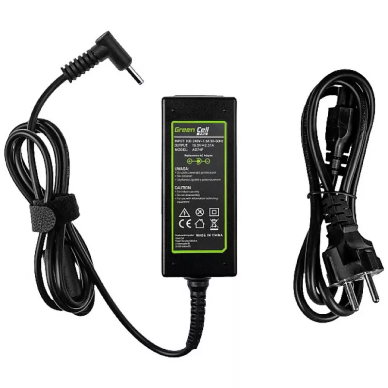 AC-to-DC nešiojamojo kompiuterio maitinimo adapteris Green Cell AD74P 45W 19.5V 2.31A vidaus, juodas