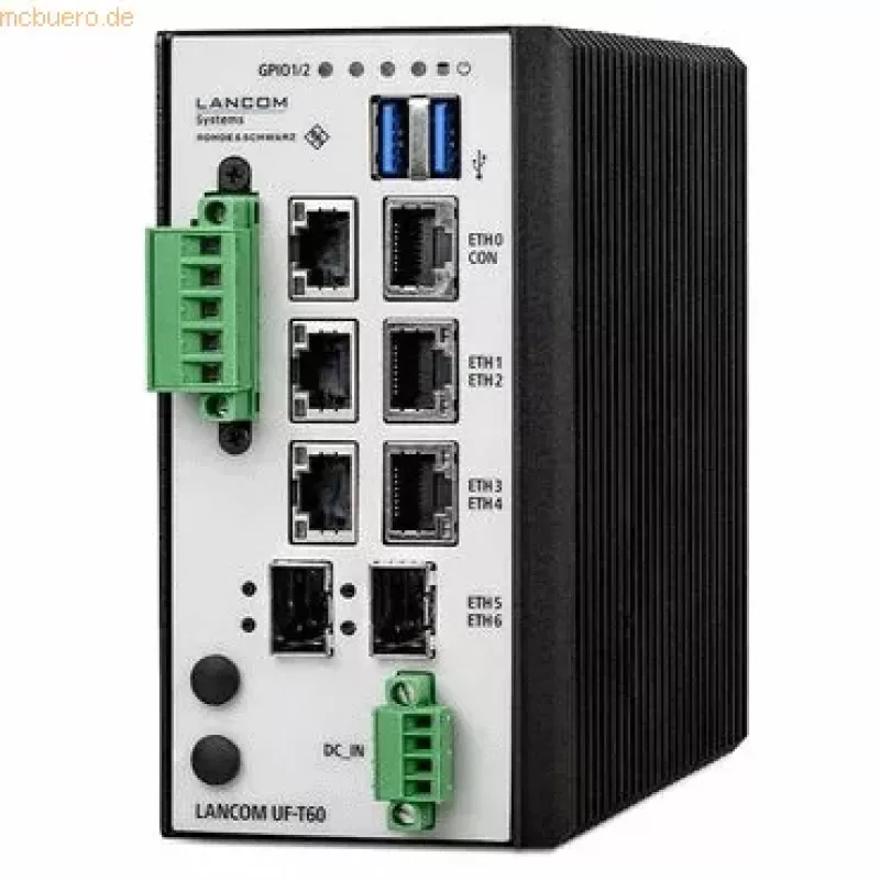 LANCOM R&S Unified Firewall UF-T60 - Ugniasienė - 7 prievadai - GigE - DC maitinimas