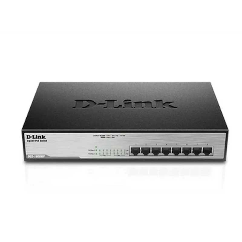 Nevaldomas jungiklis D-Link DGS-1008MP 8 prievadų stalinis Gigabit maks. PoE jungiklis