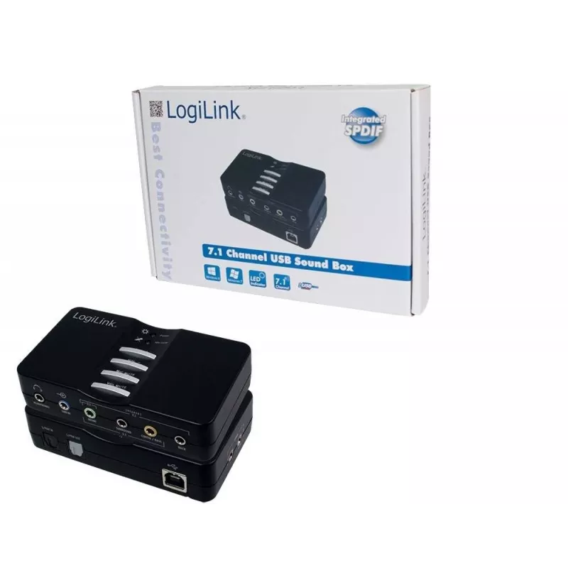 LogiLink USB garso dėžutė Dolby 7.1 8 kanalų 7.1 kanalai