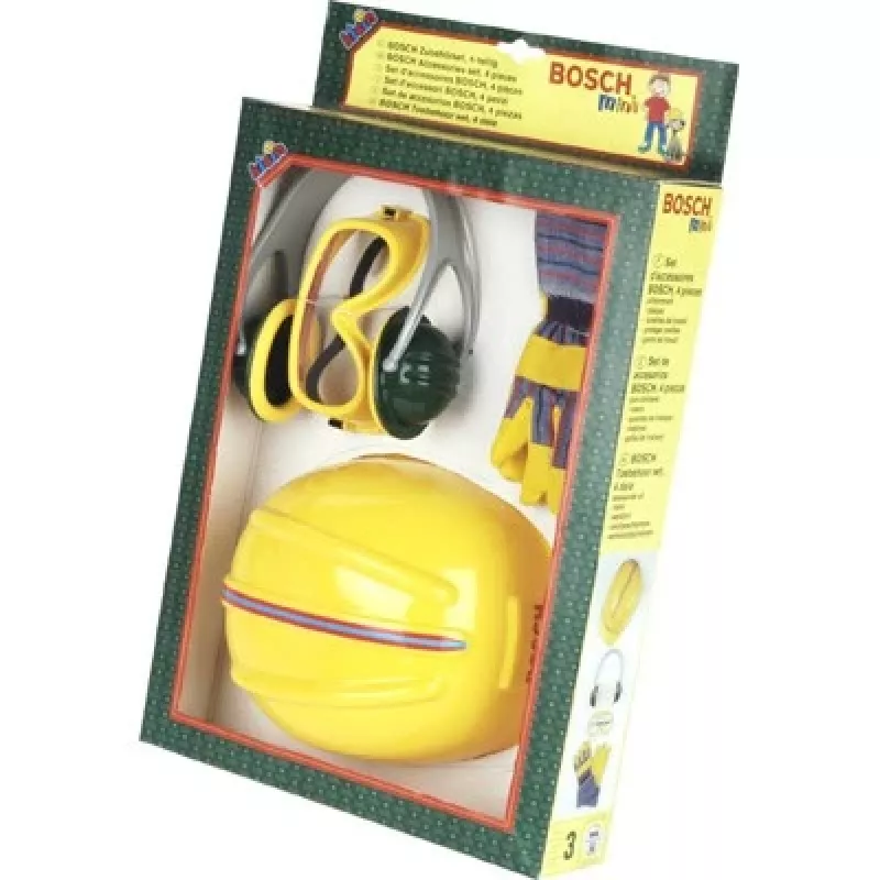 Theo Klein Bosch Accessories Set B 4PC su šalmu ir pirštinėmis, nuo 3 metų