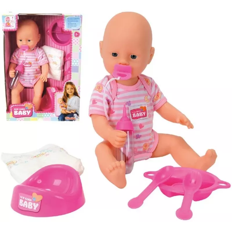 Lėlė kūdikis SIMBA New Baby Born Bobas 105032533 – guminis kūnas, naujagimio dydis