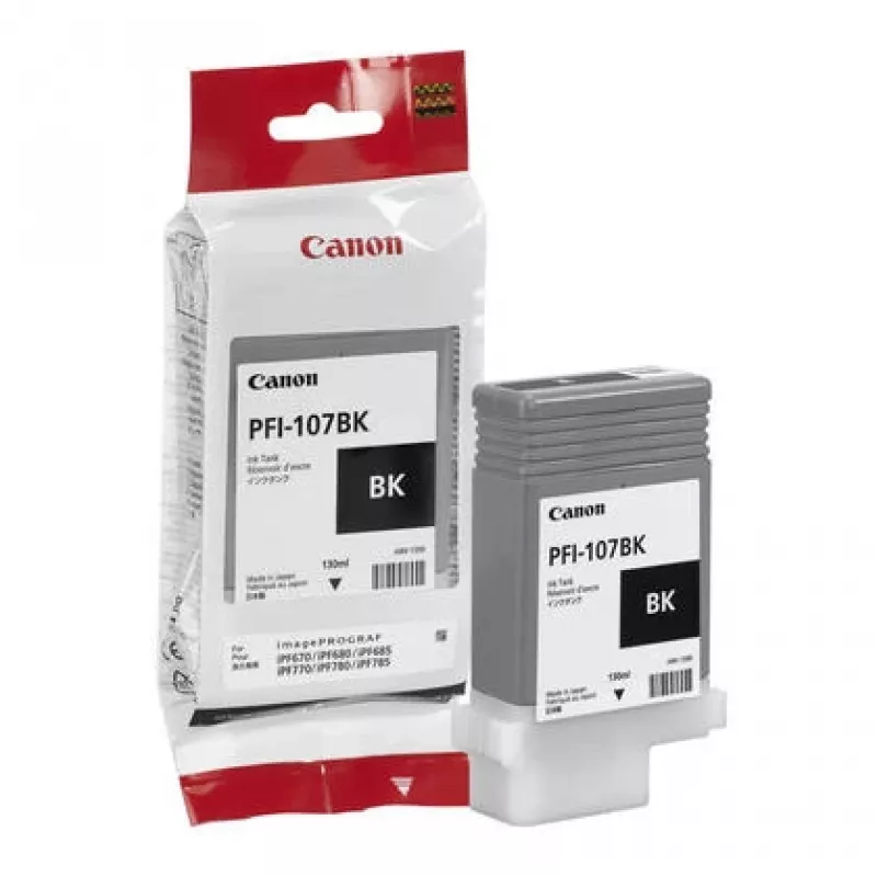 Canon PFI-107BK rašalo kasetė 1 vnt. Originali juoda